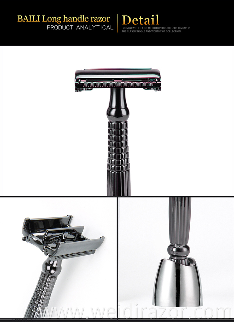 Best Quality Double Edge Safety Razor Long Handle Shaver For Man Use Shaving Machine